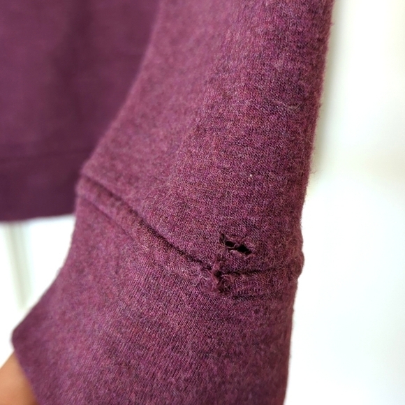 Orvis Classic Fleece Lined Oversized Pullover Crewneck Sweatshirt Plum Purple XS - Picture 13 of 13